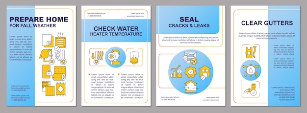 Подготовьте дом к отопительному сезону синий шаблон брошюры