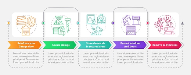 Prepare for tornado at home rectangle infographic template