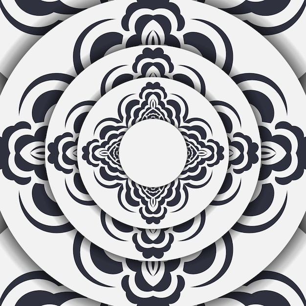 Vector preparing a light-colored postcard with an abstract ornament. vector template for printable design invitation card with mandala patterns.