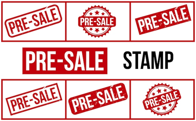 PreSale Rubber Stamp set Vector