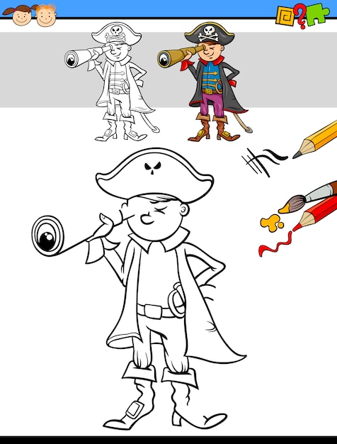 Vector preschool drawing and coloring task