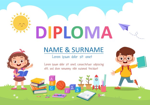 Preschool kids diploma