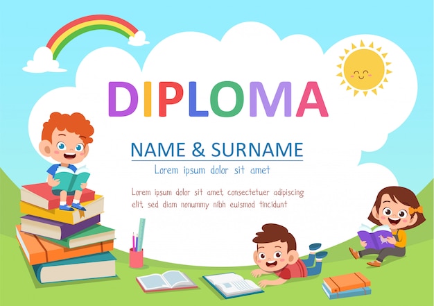 Preschool kids diploma