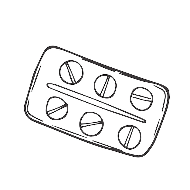 Prescription drugs and medicine doodle hand drawn vector doodle