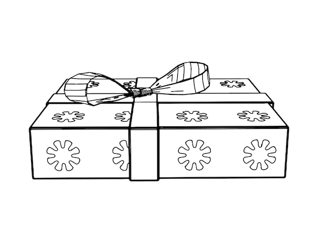 Present Box Illustration in Art Ink Style