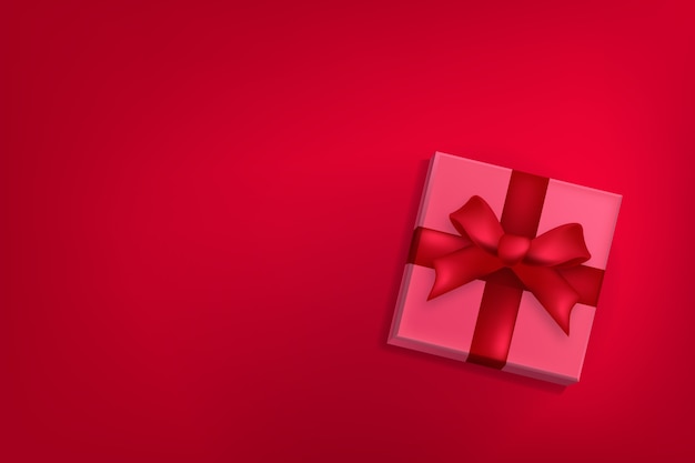 present box on red background