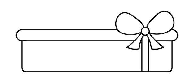 Подарок. Прямоугольная коробка-сюрприз, перевязанная бантом. Эскиз. Подарок. Праздничное настроение. Рождество. Новый год.