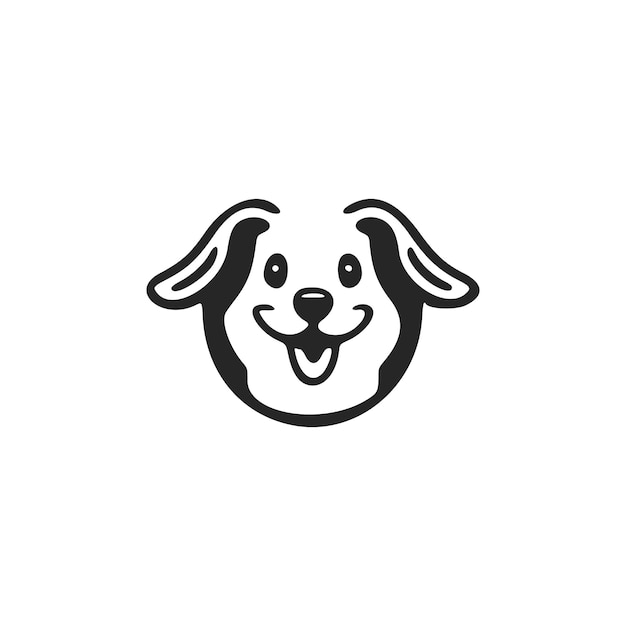 Premium Vector Presentable black and white logo cute dog good for brands