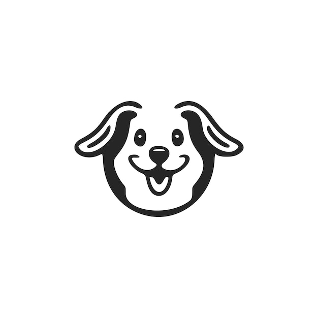 Presentable black and white logo cute dog Good for brands