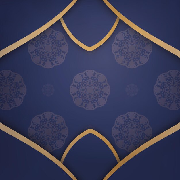 Presentable business card in dark blue with Greek gold pattern for your brand.