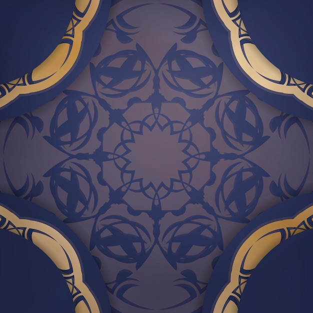 Vector presentable dark blue business card with greek gold ornaments for your brand.