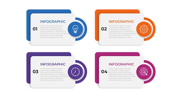 Presentatie business infographic template met 4 opties Vector illustratie