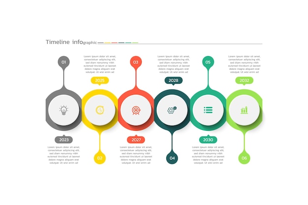 Presentatie business infographic tijdlijn sjabloon cirkel ontwerp