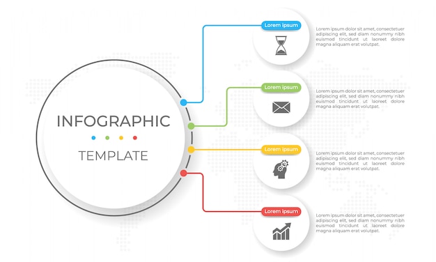 Presentatie infographic sjabloon 4 opties.