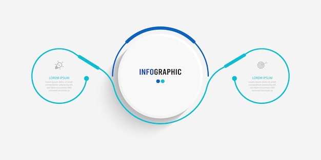 Presentatie Infograpics-sjabloon Bedrijfsconcept met 2 nummeropties Vectorillustratie