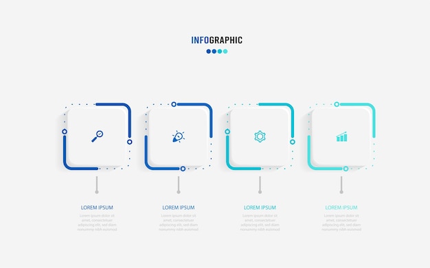 Presentatie Infograpics-sjabloon Bedrijfsconcept met 4 nummeropties Vectorillustratie