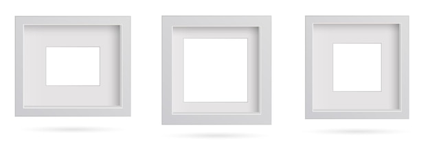 Presentatie rechthoekig fotolijst ontwerpelement met schaduw op transparante achtergrond 3D Board Banner muur op geïsoleerde schone blanco Vector illustratie EPS 10 voor foto afbeelding tekst