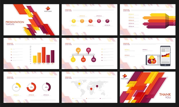 Presentatie templates met infographics.