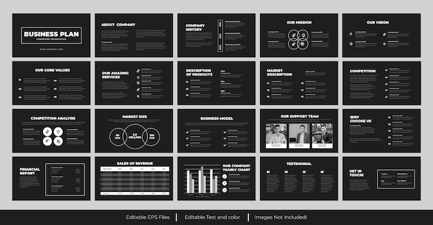 Presentatie van het ondernemingsplan. gebruik voor moderne keynote-presentatie, keynote-presentatiedia's