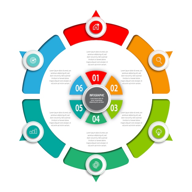 Presentatie van infographic stappen