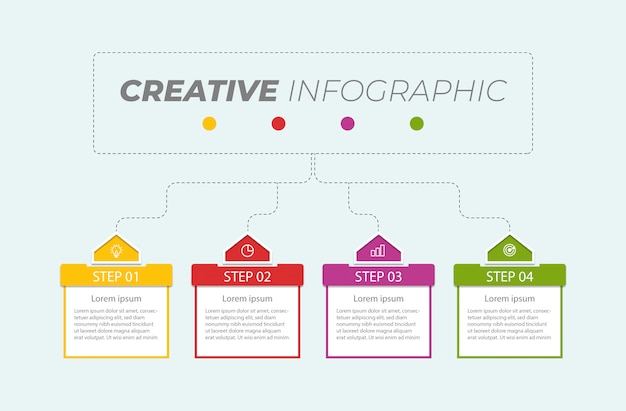 Presentatie van infographic stappen