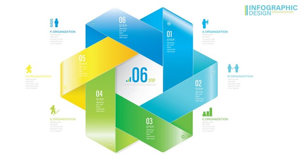 Presentatie Vector infographic sjabloon met 6 stappen stock illustratie Infographic lijstpictogrammen