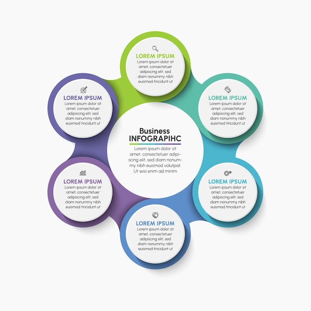 Presentatie Zakelijke cirkel infographic sjabloon