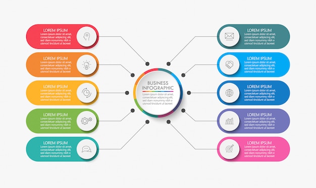 Presentatie zakelijke cirkel infographic sjabloon