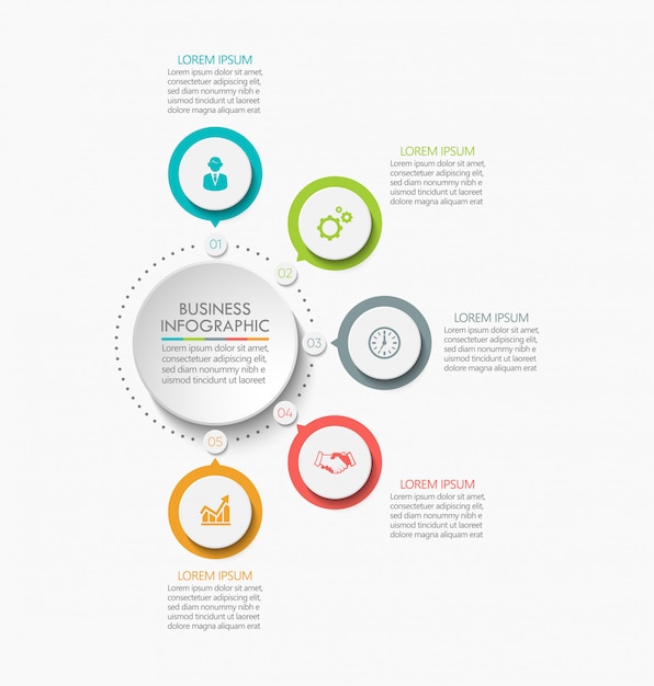 Presentatie zakelijke cirkel infographic sjabloon