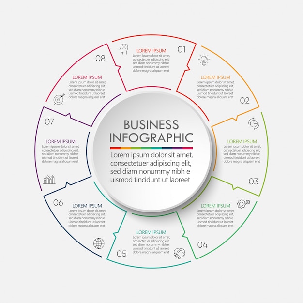 Presentatie zakelijke cirkel infographic sjabloon