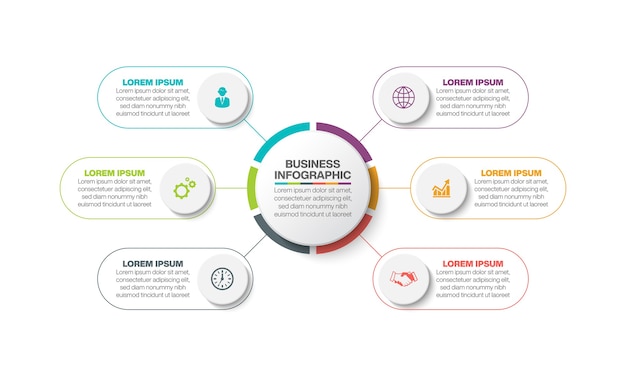 Presentatie zakelijke cirkel infographic sjabloon