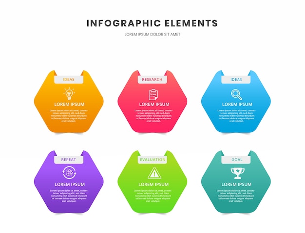 Vector presentatie zakelijke infographic met 6 opties