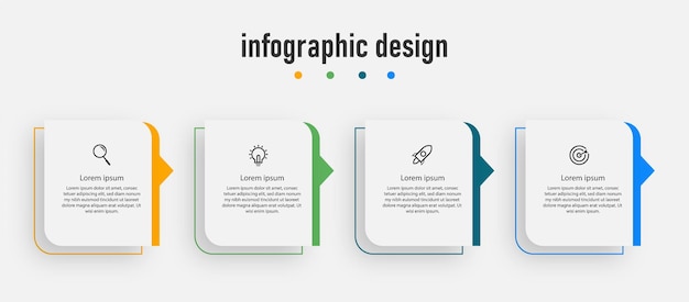 Presentatie zakelijke infographic ontwerp elegante professionele sjabloon met 4 stappen