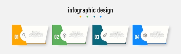 Presentatie zakelijke infographic ontwerp elegante professionele sjabloon met 4 stappen