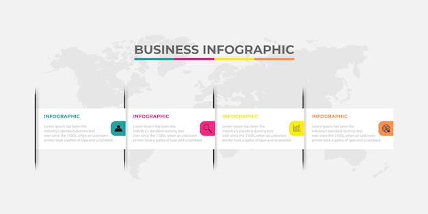 Presentatie zakelijke infographic ontwerp elegante professionele sjabloon met 4 stappen