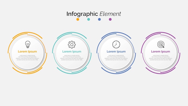 Presentatie zakelijke infographic sjabloon met 4 opties