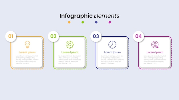 Presentatie zakelijke infographic sjabloon met 4 opties