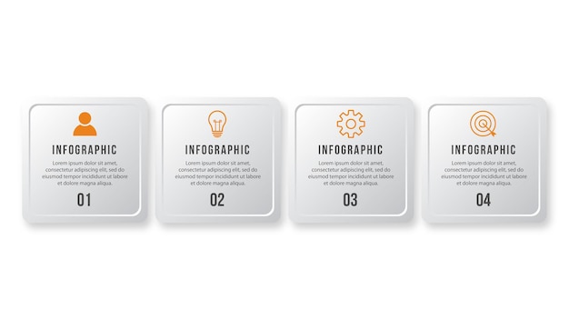 Presentatie zakelijke infographic sjabloon met 4 opties