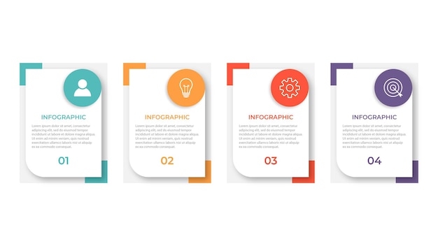 Presentatie zakelijke infographic sjabloon met 4 opties