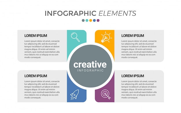 Presentatie zakelijke infographic sjabloon met 4 opties