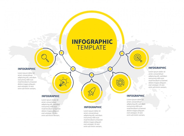 Presentatie zakelijke infographic sjabloon met 6 opties