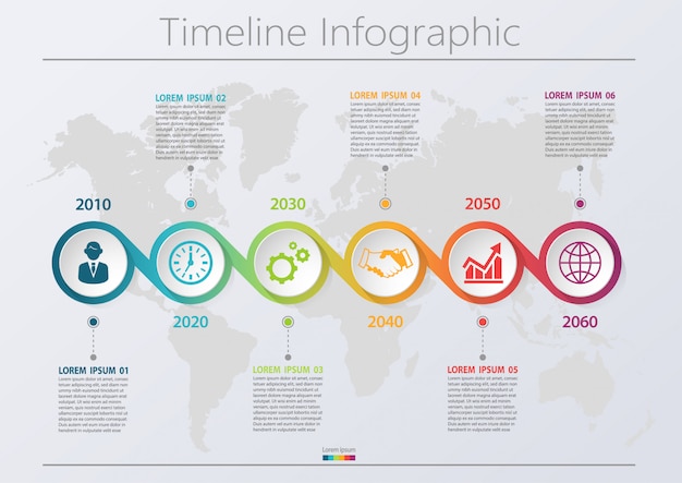 Presentatie zakelijke infographic sjabloon met 6 opties.