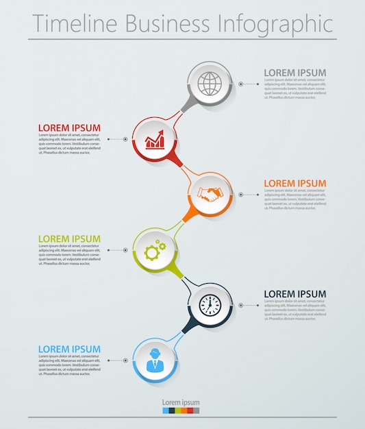 Presentatie zakelijke infographic sjabloon met 6 opties.