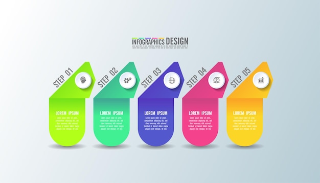 Presentatie zakelijke infographic sjabloonelementen verloop