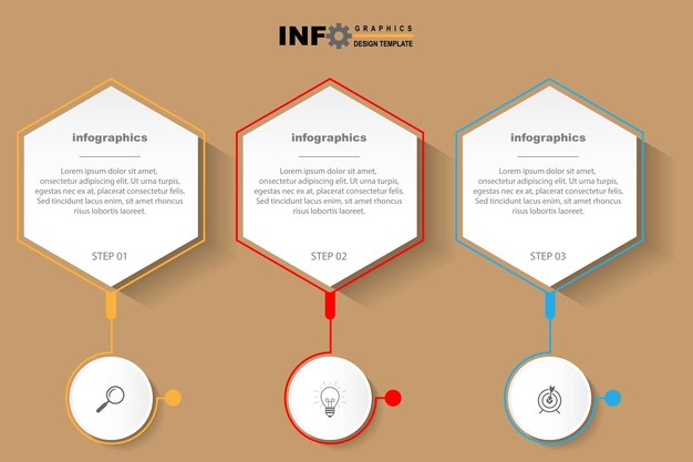 Presentatie zakelijke infographics sjabloon met 5 opties vectorillustratie