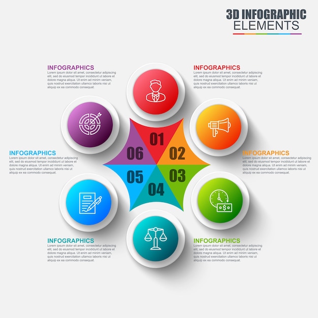 Progettazione di vettore di infographics di affari 3d di presentazione