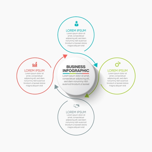 Presentation business circle infographic template with  options.