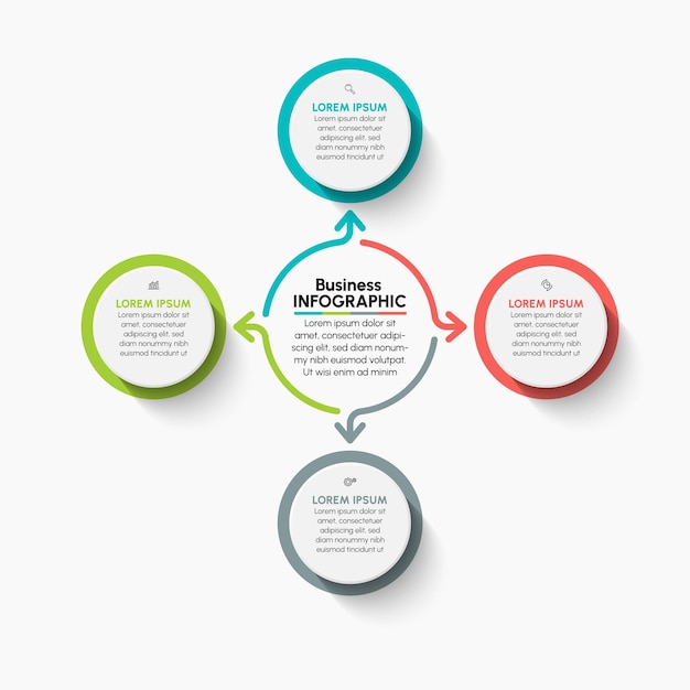 Vettore modello di infographic di presentazione aziendale cerchio