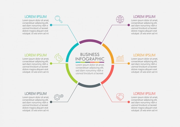 Modello di infographic del cerchio di presentazione aziendale