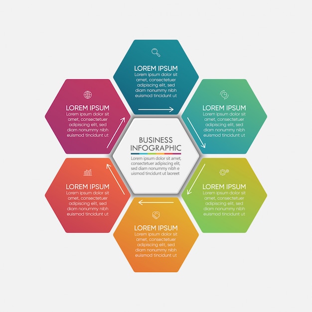 Modello infographic di presentazione del circolo